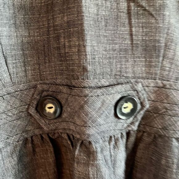 BWear Charcoal Gray Academia Puff Sleeves Cropped Button Front Blazer Size S - Picture 10 of 12